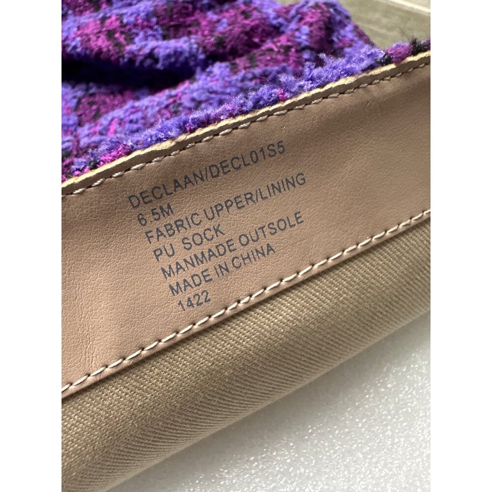 Betsey Johnson Womens 6.5 Purple Tweed Plaid Knee High Boots w/ Rhinestone Heels - Picture 8 of 12